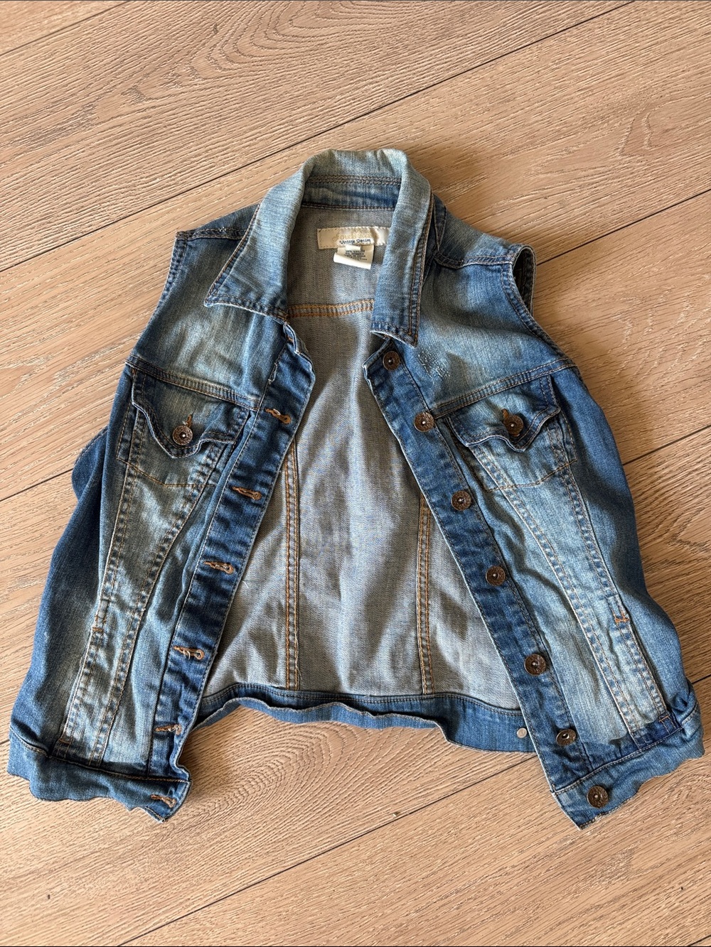 Blue Washed Denim Vest